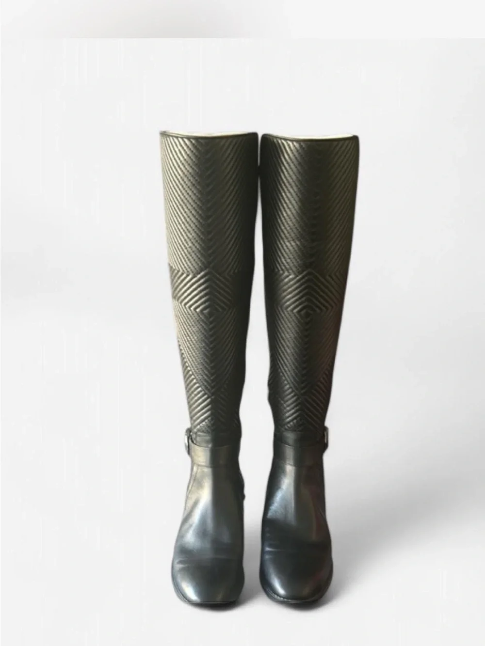 Vince Camuto Black Quilted Over-the-Knee Riding Boots
